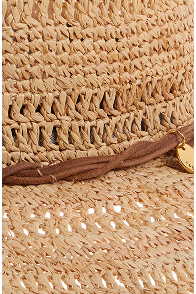 Raffia Straw Boater Hat, Alternate, color, NATURAL