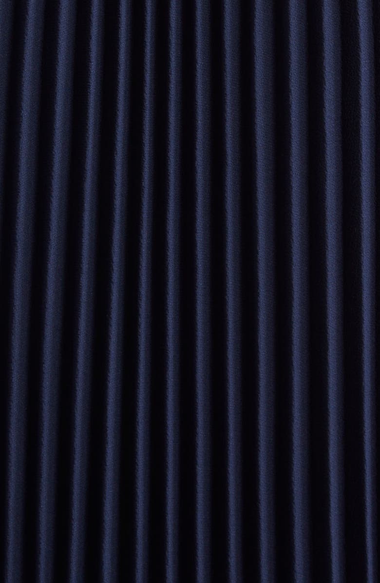 ST. JOHN Emery Pleated Lightweight Crepe Gown, Alternate, color, Navy
