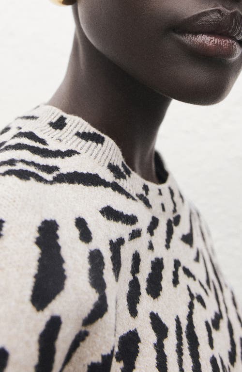 Mango Animal Print Sweater In Brown
