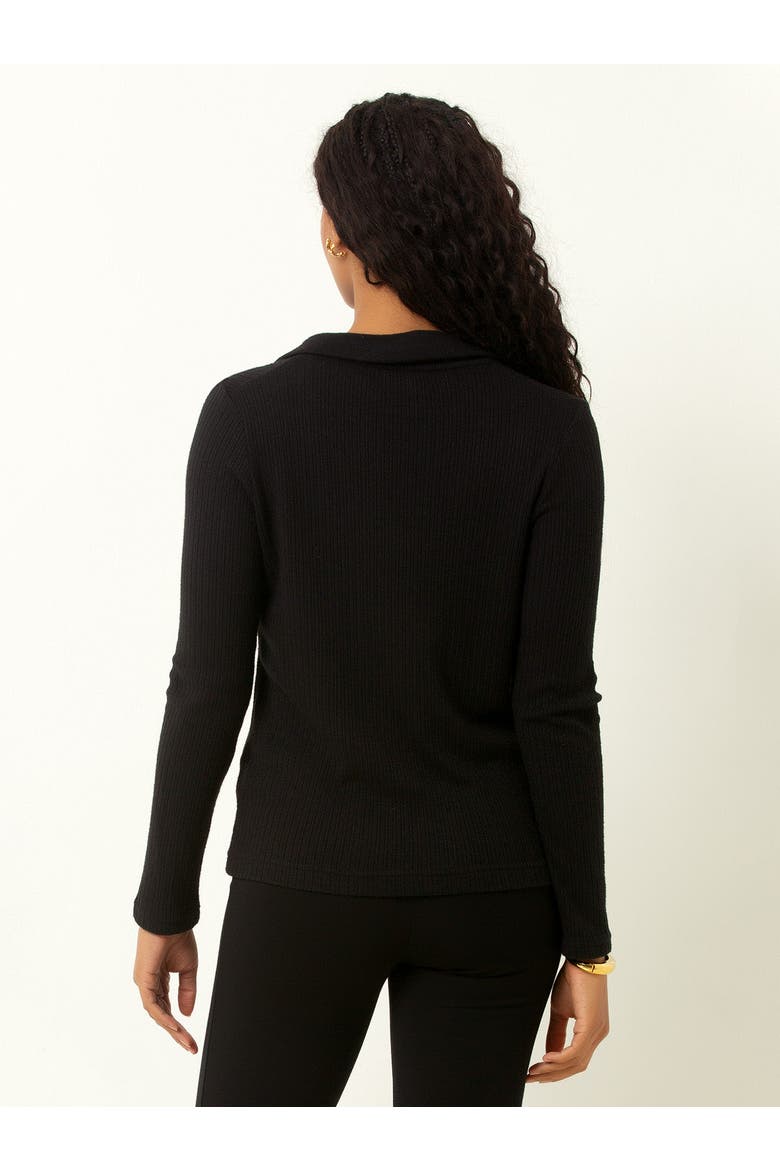 Classic Ribbed V-Neck Sweater with Collar, Alternate, color, Sage