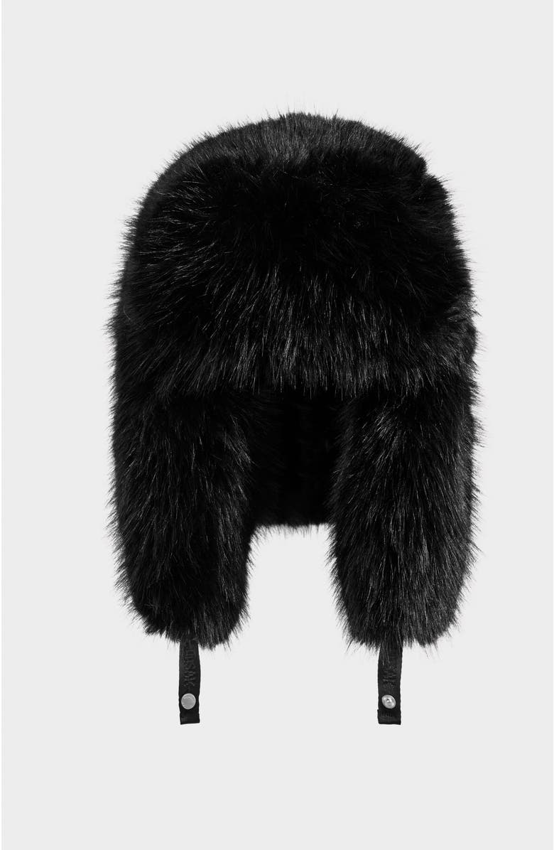 Rudsak Lira Faux Fur Aviator Hat & Mitten Set, Alternate, color, Black