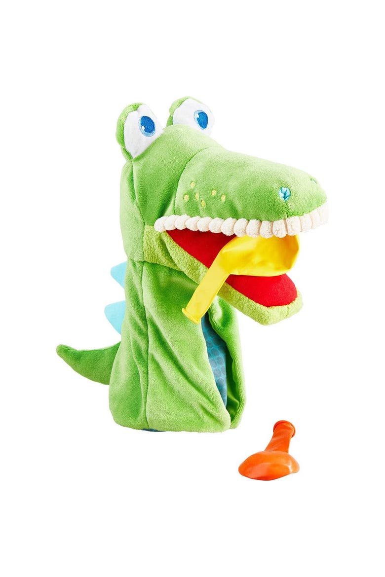 Eat-It-Up Croco Glove Puppet, Main, color, Green Multi