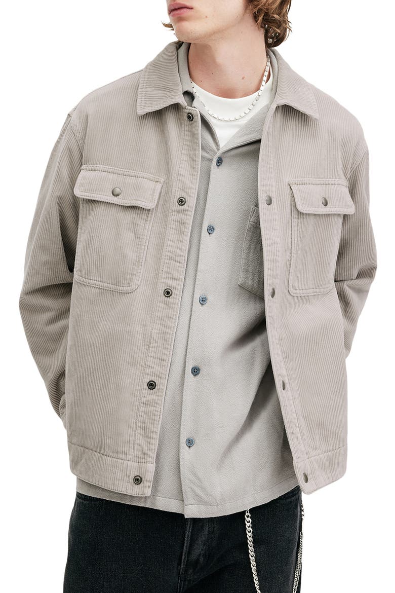Castleford Corduroy Overshirt, Main, color, MARCH GREY