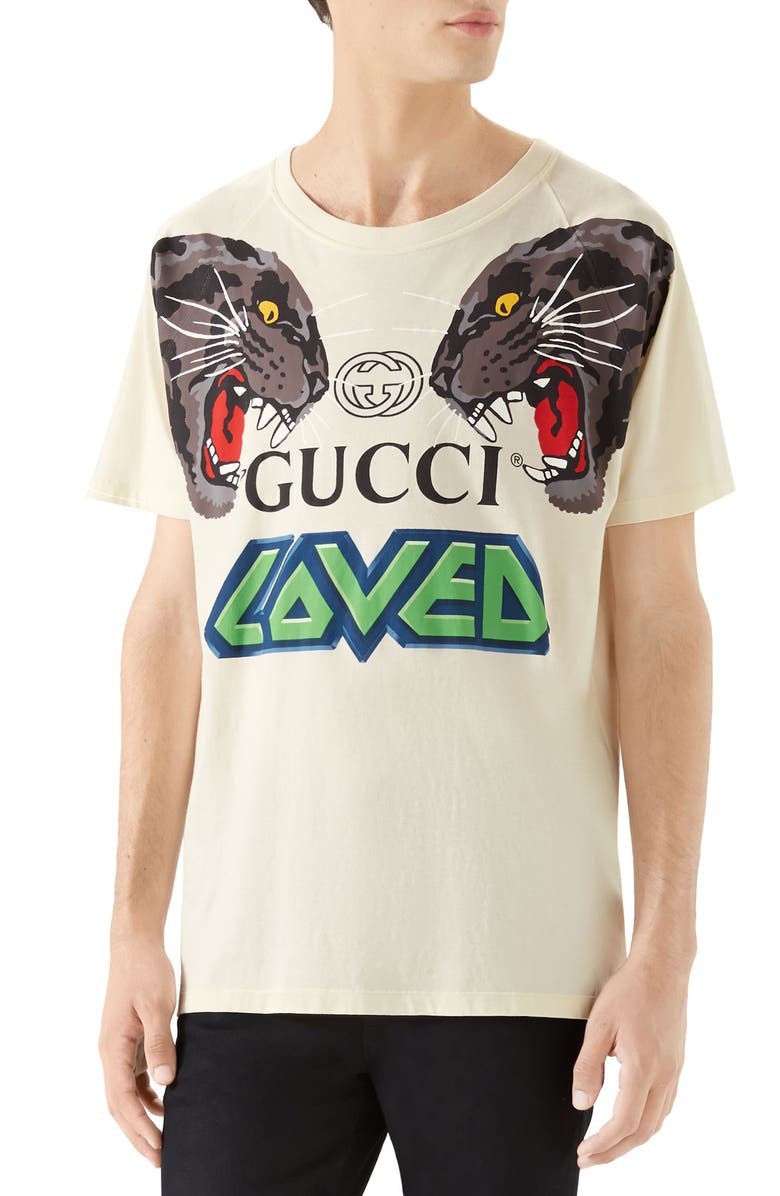 Gucci Tiger Print T-Shirt, Main, color, 