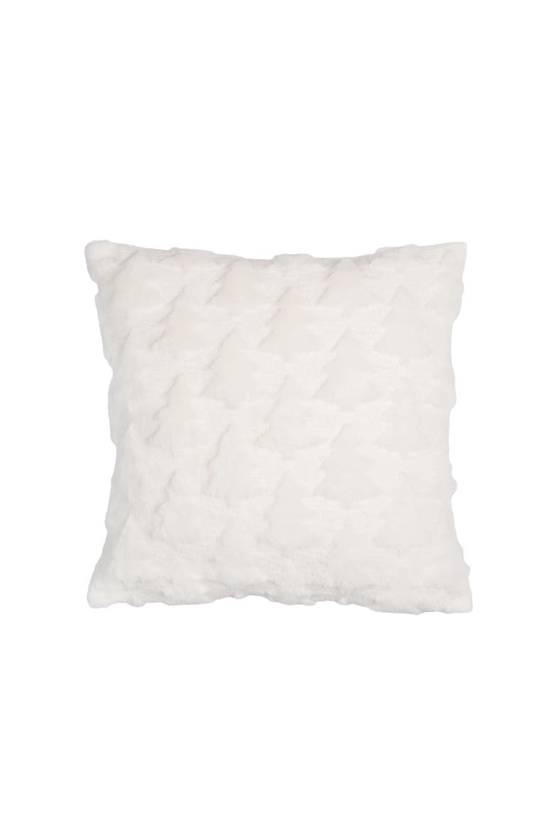 Frosted Trees Tufted Accent Throw Pillow 18" x 18", Main, color, White