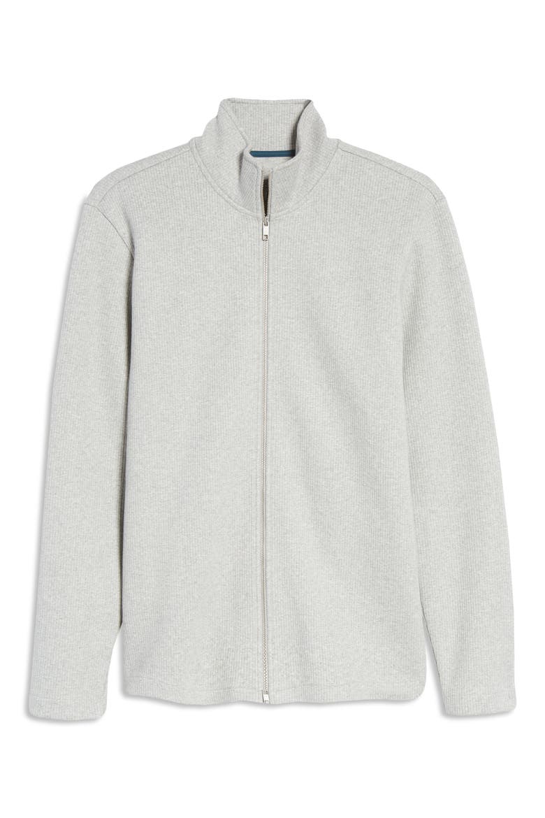 Hvar Zip Through Cotton Blend Sweater, Alternate, color, GREY MARL