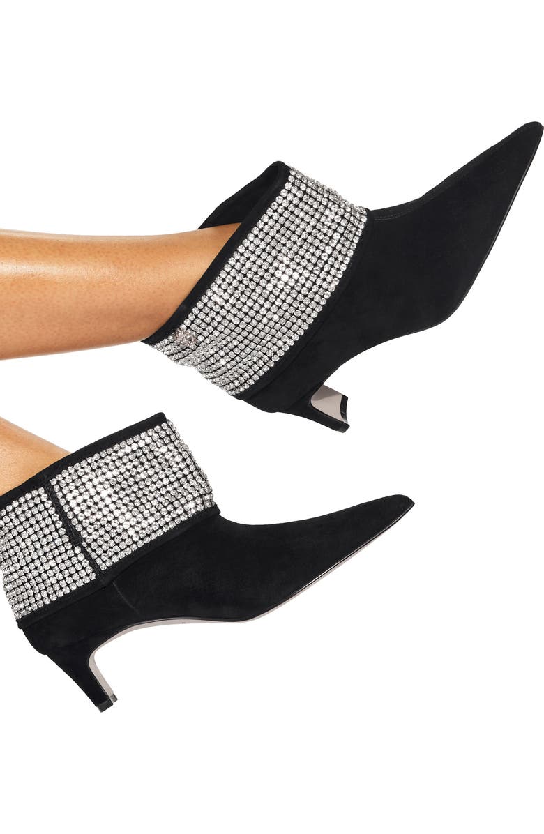 Kurt Geiger London Fold-Over Embellished Bootie, Alternate, color, Charcoal