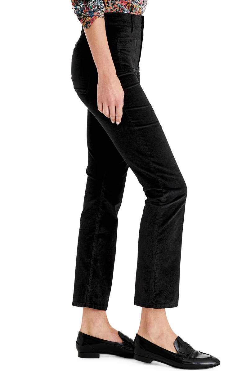 J.Crew Billie Demi-Boot Crop Velvet Jeans, Alternate, color, 