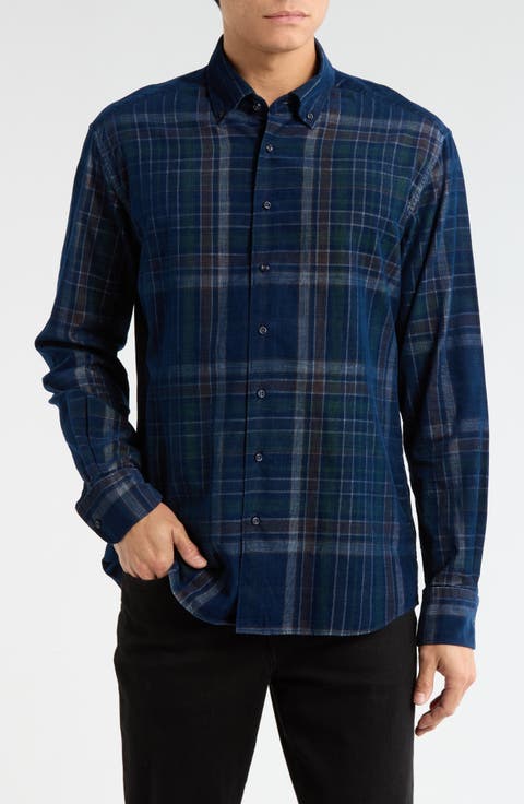 Fine Wale Corduroy Modern Fit Button Front Shirt