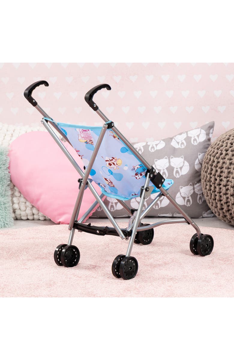 Bayer Design Bayer Buggy Umbrella Stroller - Blue & Cows, Accessory for Dolls Up to 18", Foldable, Playful Design, Seat Belt, Kids Toy, Ages 3+, Alternate, color, Multicolored
