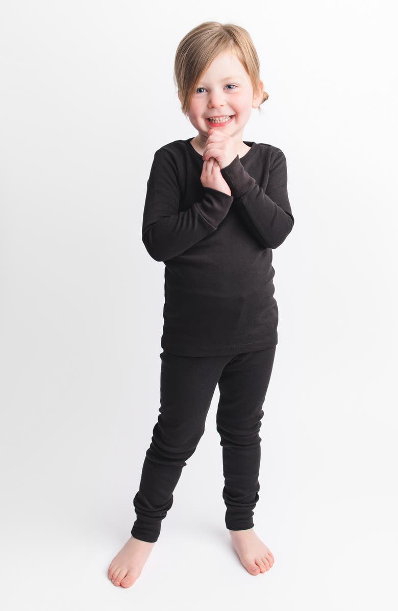 L'ovedbaby Two-Piece Organic Cotton Pajamas, Alternate, color, Black