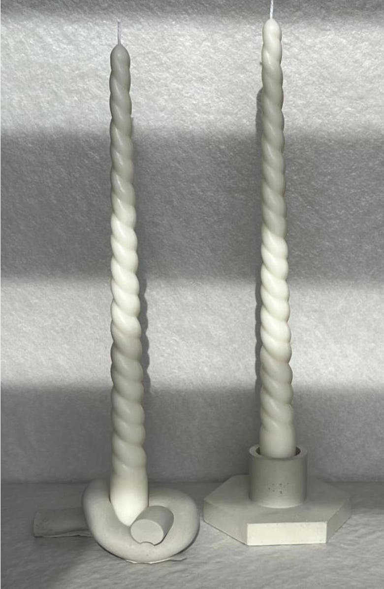 Aaram Luxe Spiral Taper Candles - Set of 2, Alternate, color, Natural