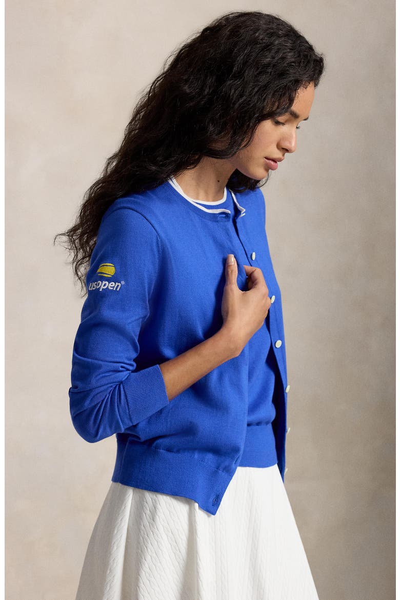 US Open® Collection Cotton Cardigan, Alternate, color, BLUE