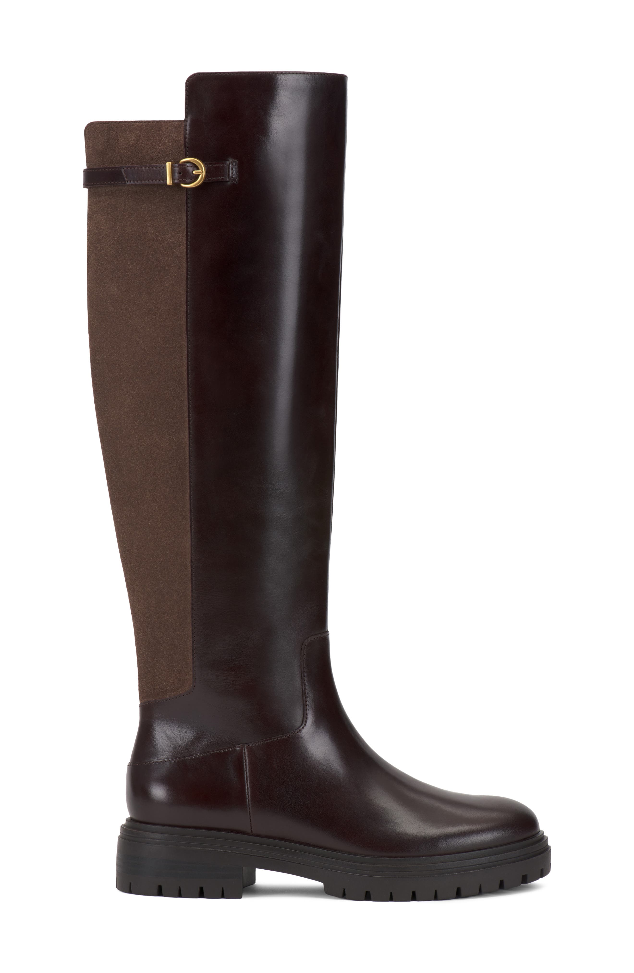 Bertla Leather Knee High Boot, Alternate, color, BROWNIE