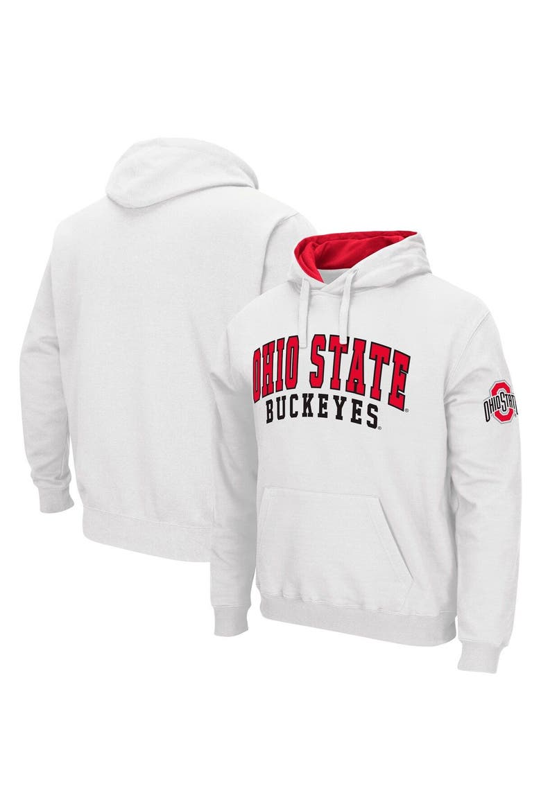 Men's Colosseum White Ohio State Buckeyes Double Arch Pullover Hoodie, Main, color, White
