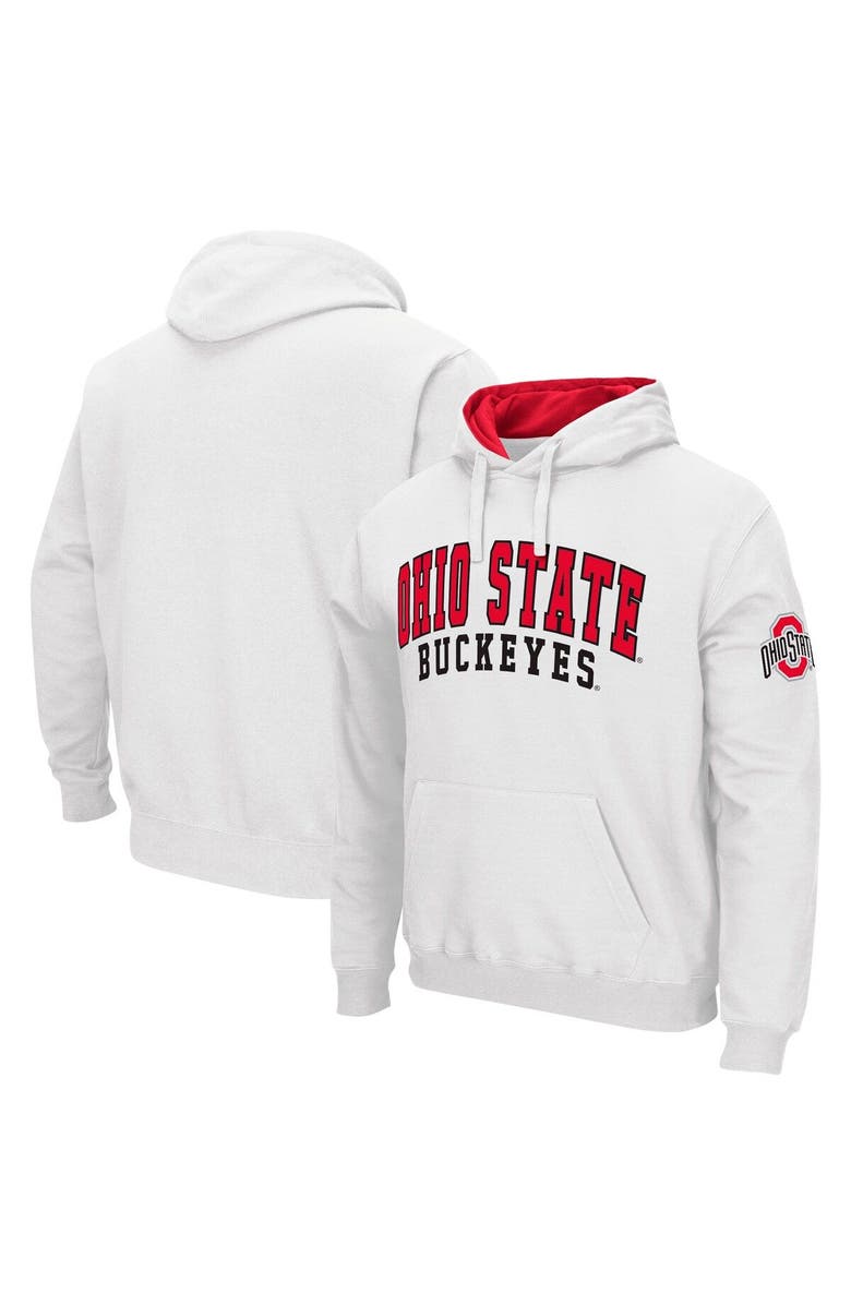 COLOSSEUM Men's Colosseum White Ohio State Buckeyes Double Arch Pullover Hoodie, Main, color, White
