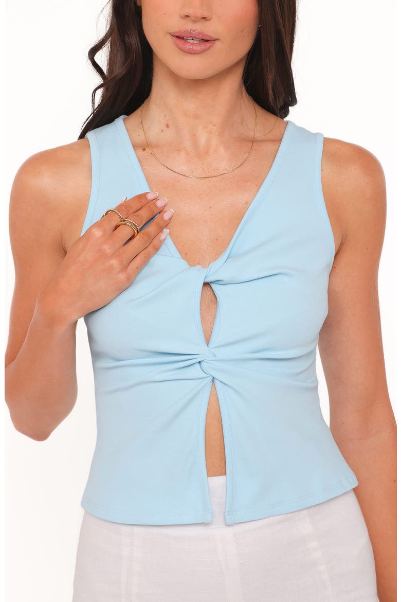 Emmeline Twist Front Top, Alternate, color, PALE BLUE