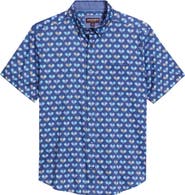 Johnston & Murphy Pickleball Print Short Sleeve Button-Up Shirt