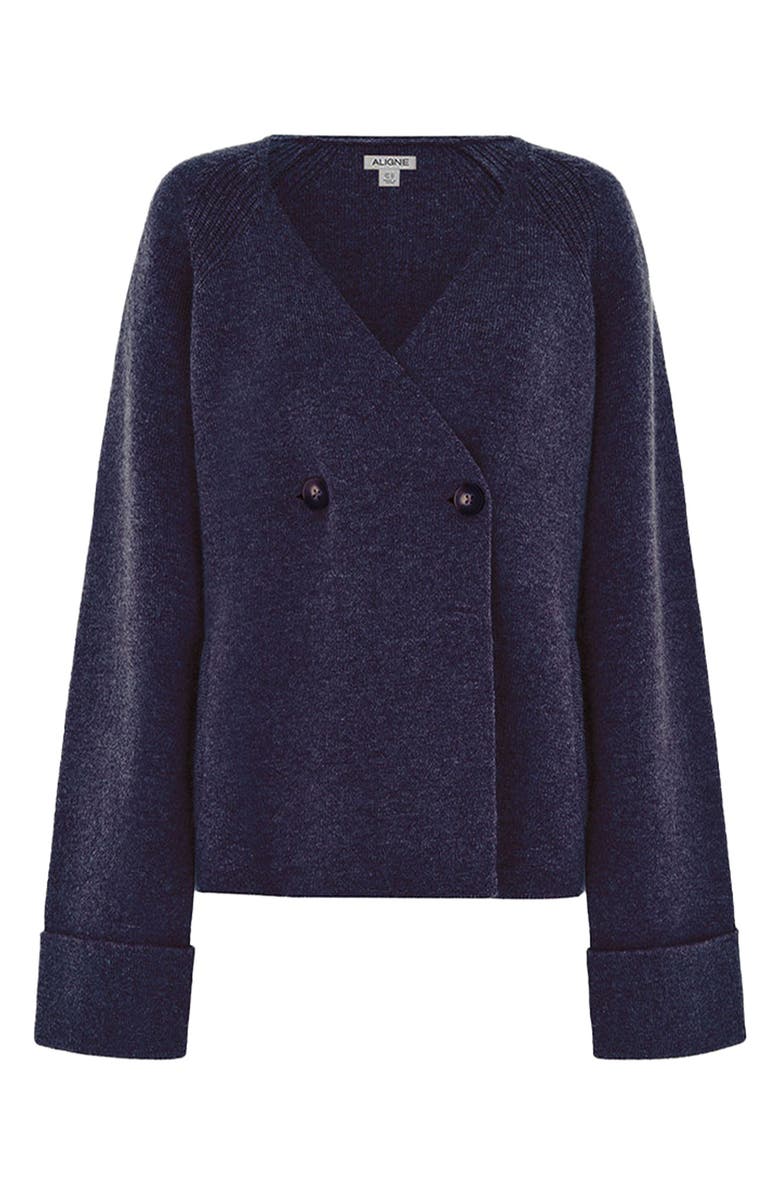 ALIGNE Hampton Double Breasted Cardigan, Alternate, color, Navy