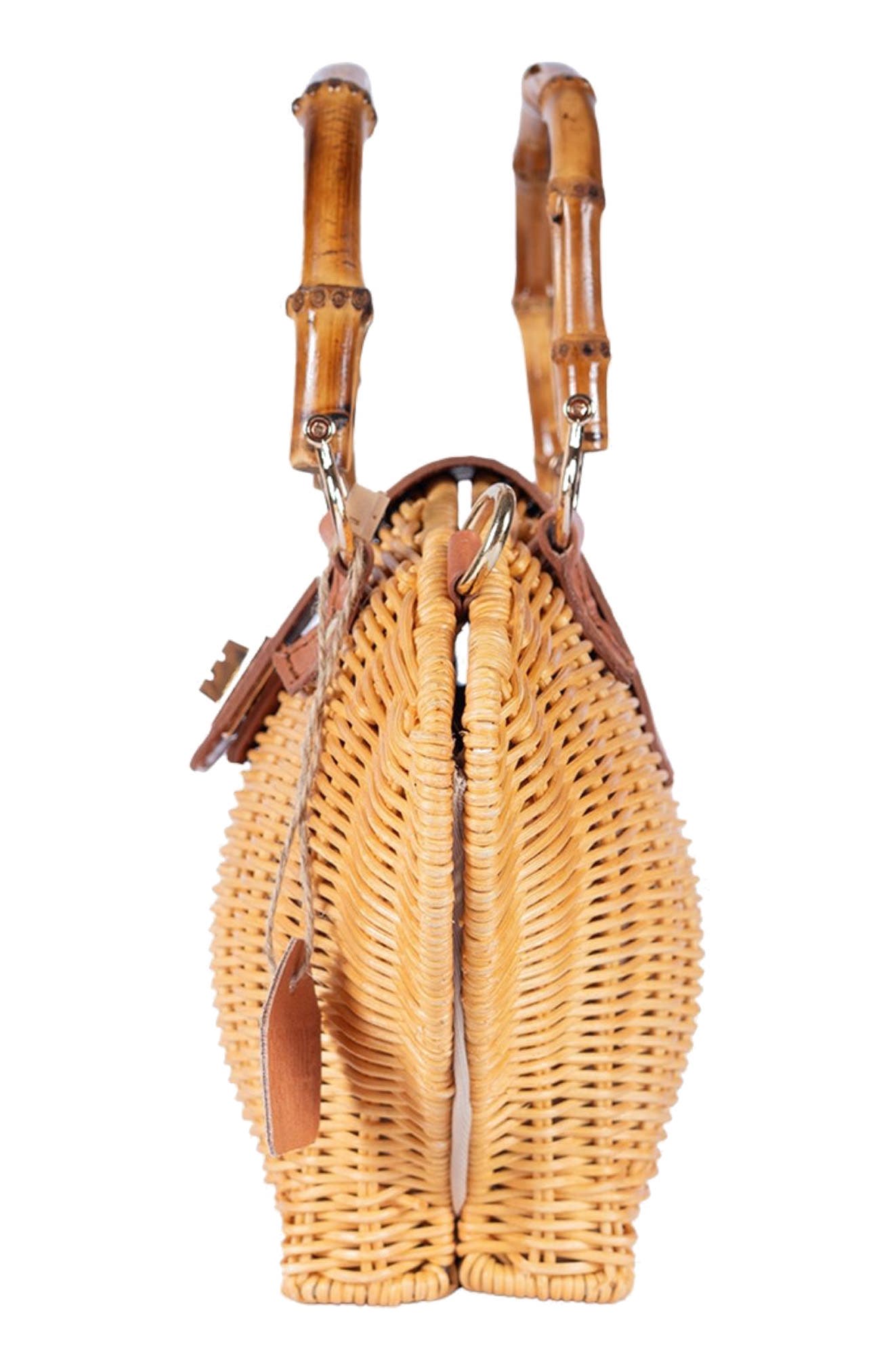 Jelavu Maree Handwoven Rattan Seashell Bag, Alternate, color, Tan
