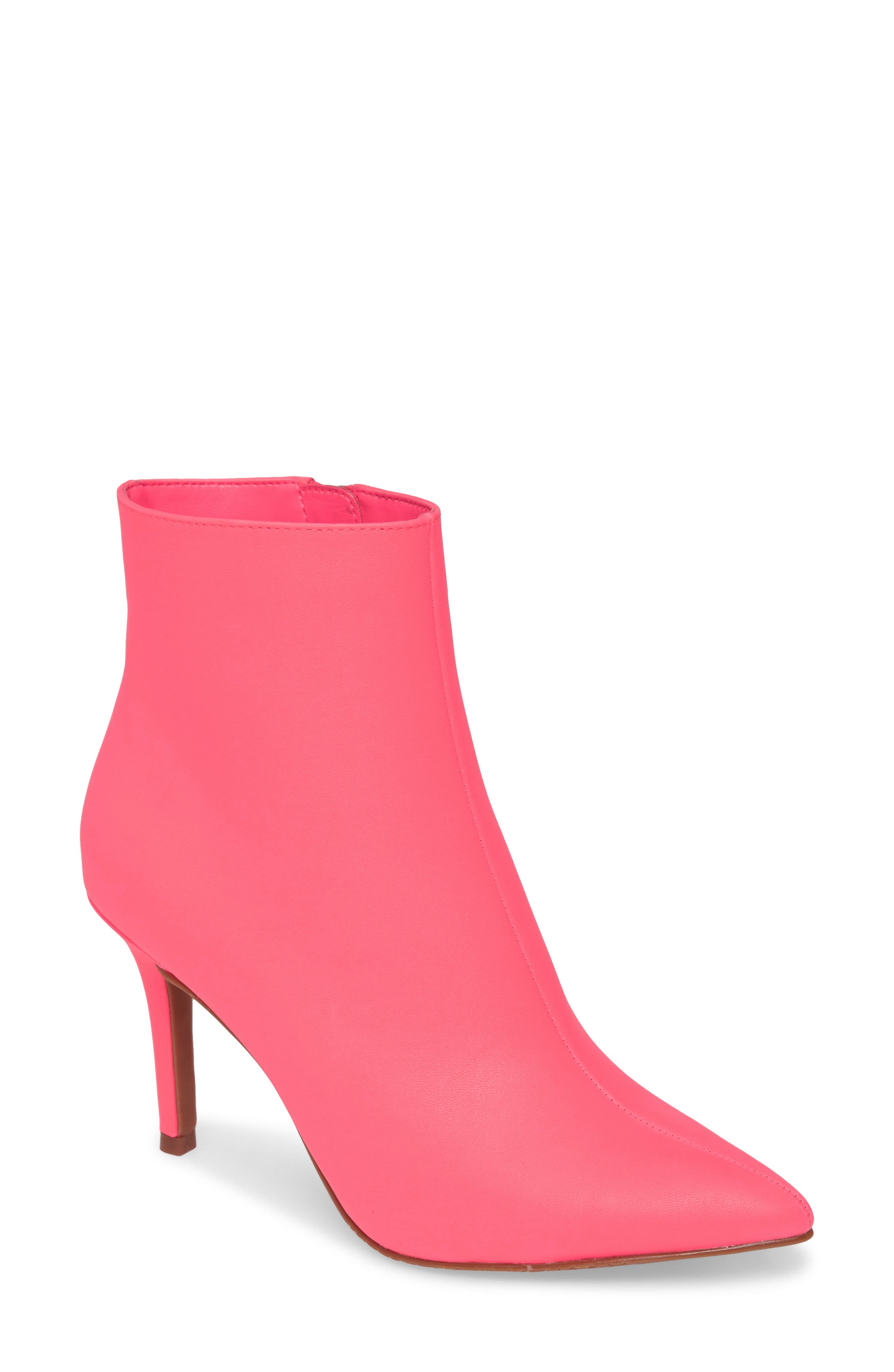 Maisie Bootie, Main, color, NEON PINK FAUX LEATHER