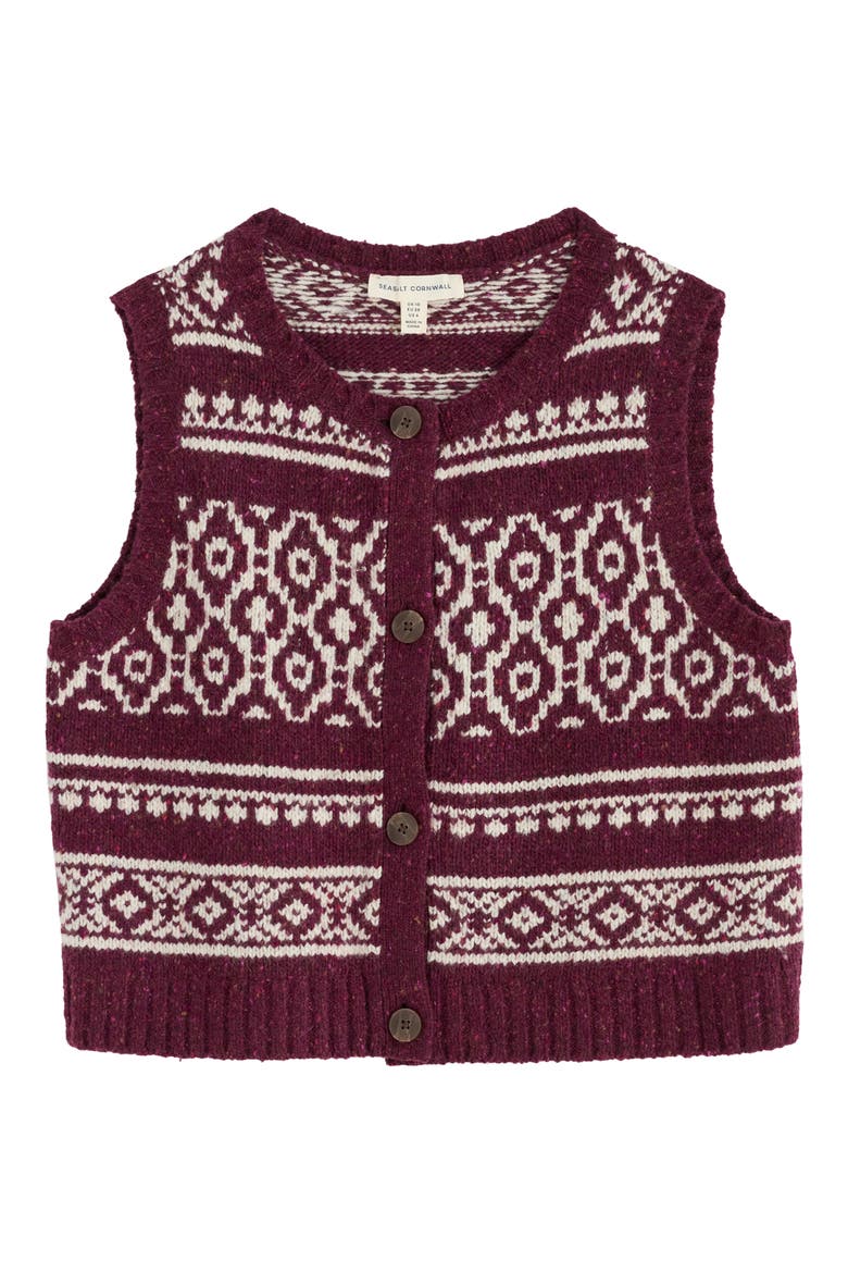 Castwork Merino Wool Blend Sweater Vest, Alternate, color, SHINGLE BAR DARK HELLEBORE