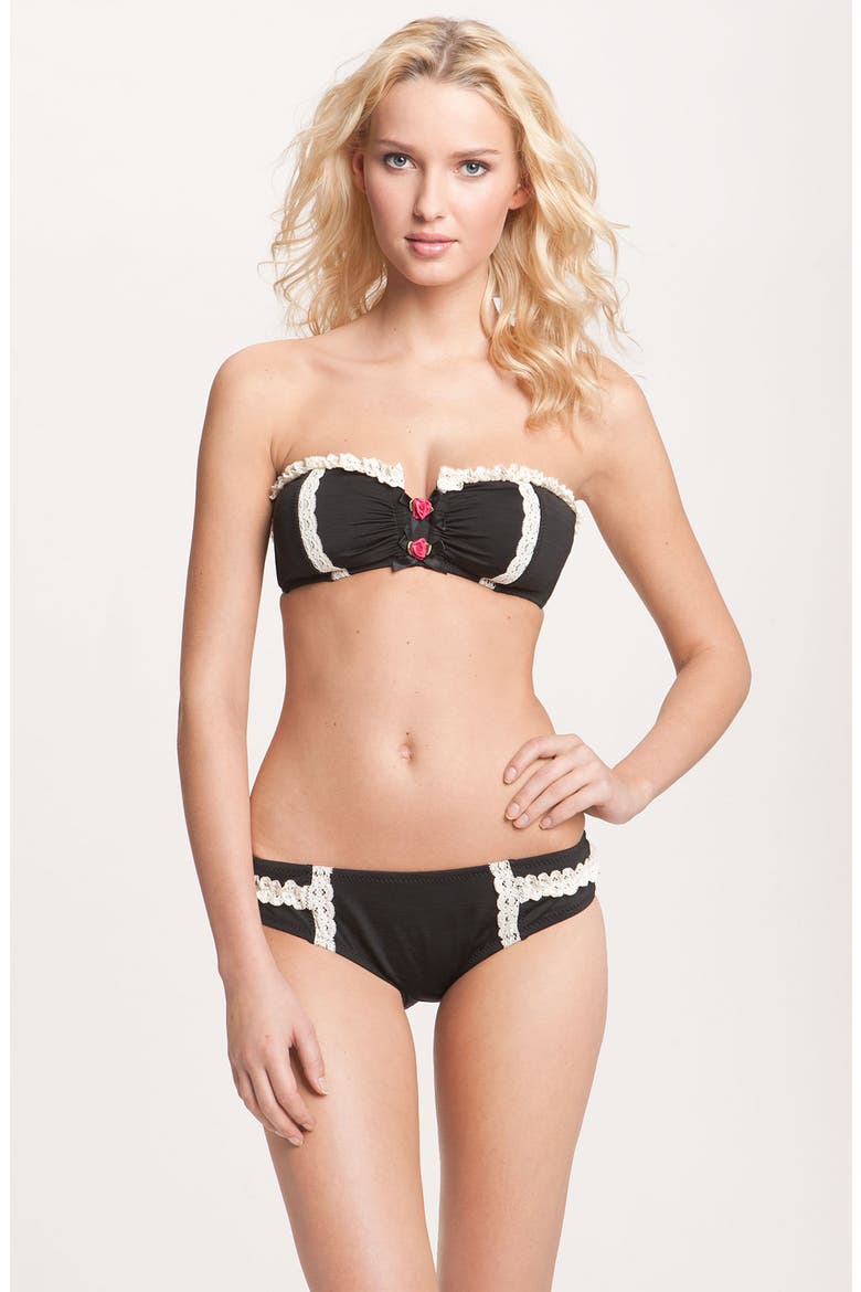 'Lace is More' Bikini Top, Alternate, color, CAFE