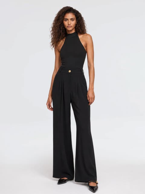 Elara High-Waist Pleated Wide-Leg Trousers