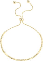 Adornia 14k Gold Plated Beaded Slider Bracelet