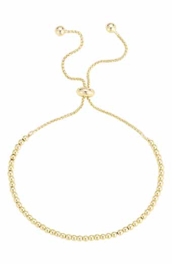 14k Gold Plated Beaded Slider Bracelet