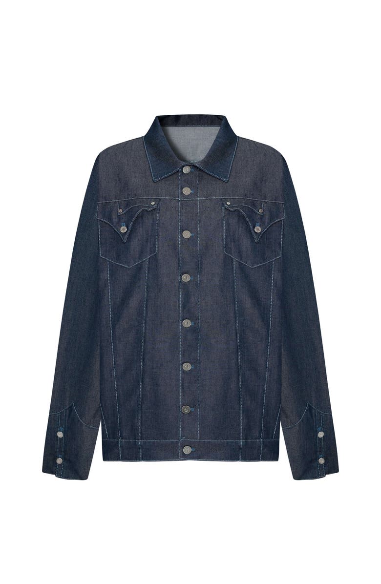 Jendue US Timeless Denim Jacket - Classic & Durable Outerwear, Alternate, color, Deep Blue