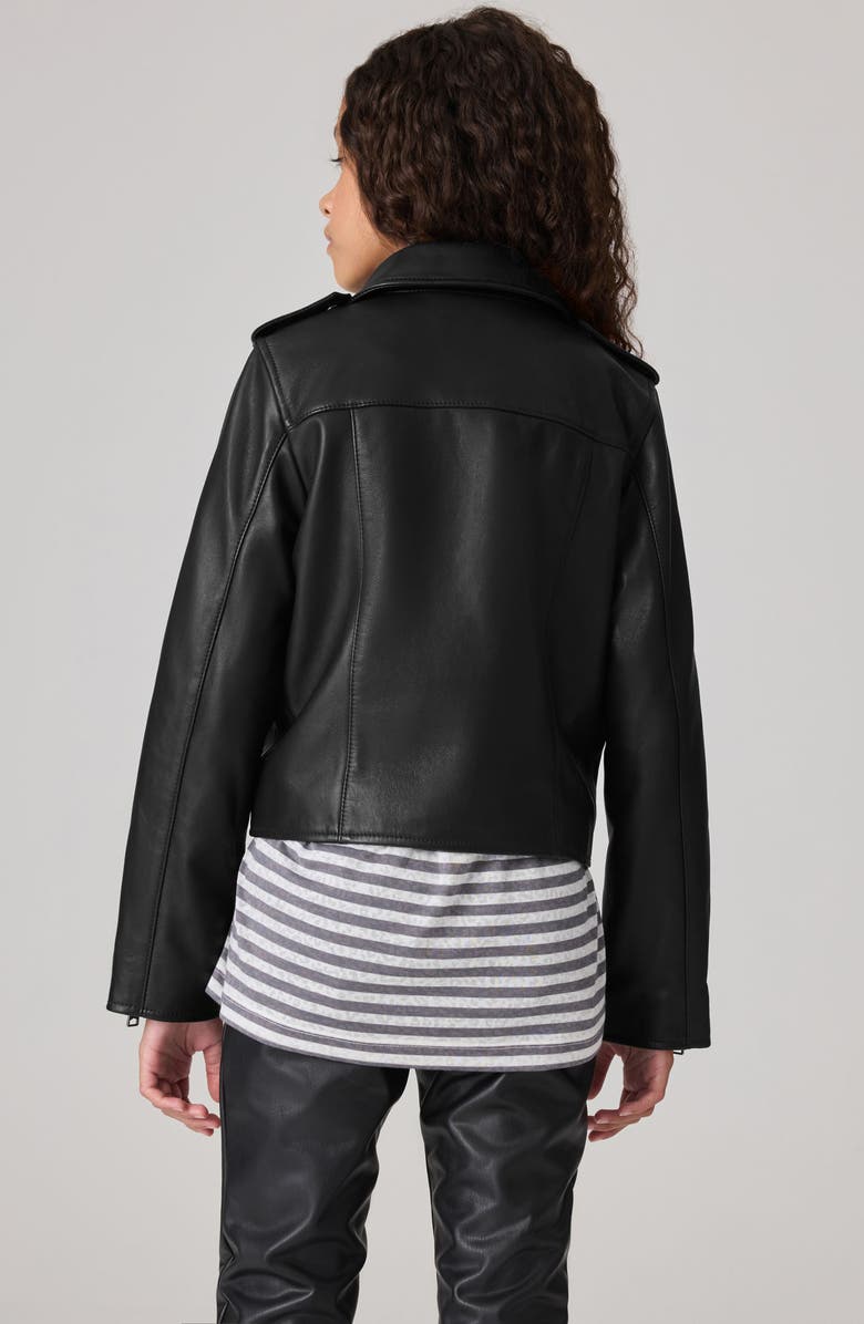 smALLSAINTS by ALLSAINTS Kids' Leather Moto Jacket, Alternate, color, Black