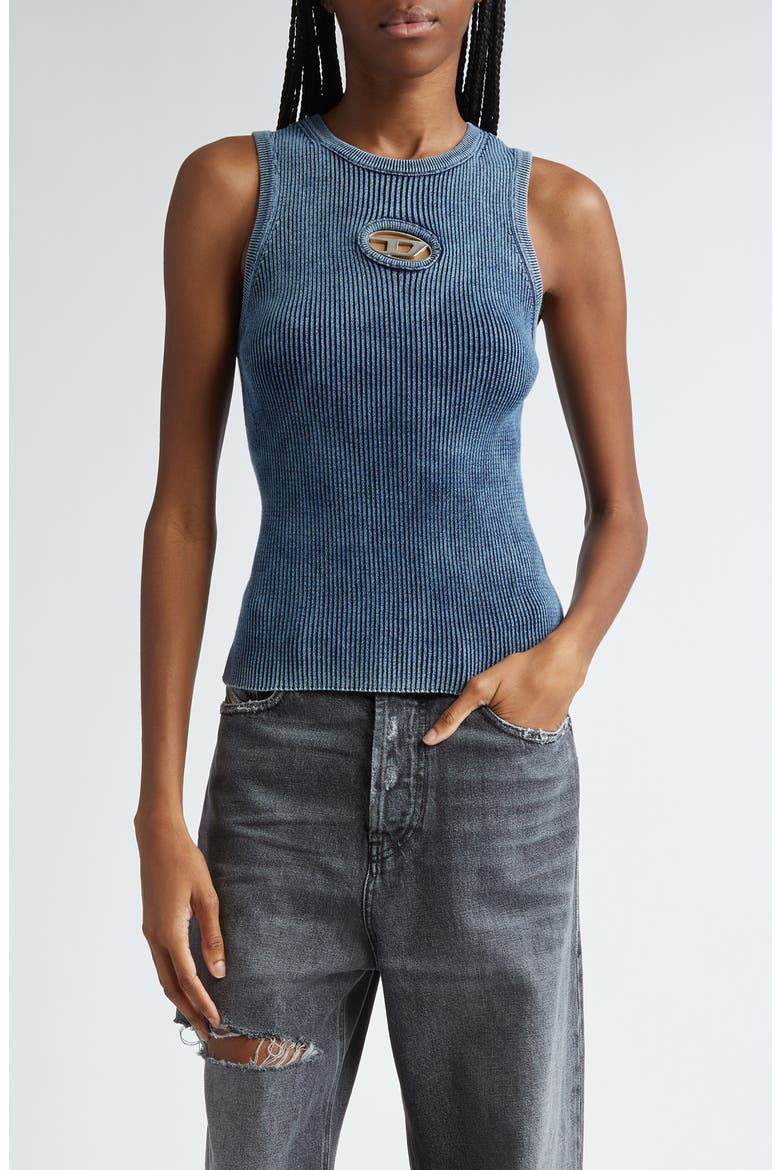 M-Anchor Cotton Rib Tank, Main, color, BLUE