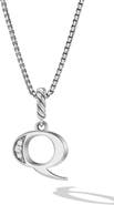 David Yurman Pavé Initial Pendant Necklace in Sterling Silver with Diamond