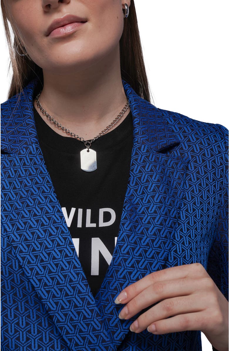 WILDFANG The Empower Jacquard Double Breasted Blazer, Alternate, color, Cobalt Blue