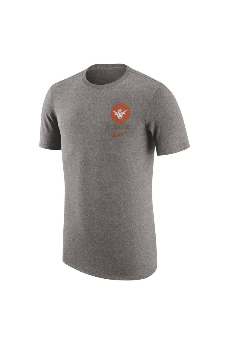 Men's Nike Heather Gray Texas Longhorns Retro Tri-Blend T-Shirt, Alternate, color, Heather Gray