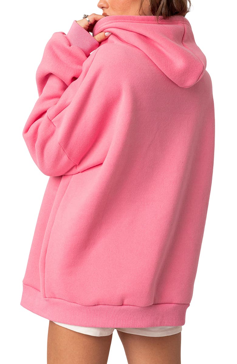 EDIKTED Barcelona Oversize Graphic Hoodie, Alternate, color, Pink