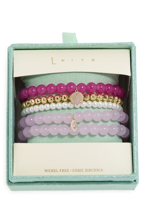 6-Pack Assorted Bead Bracelet