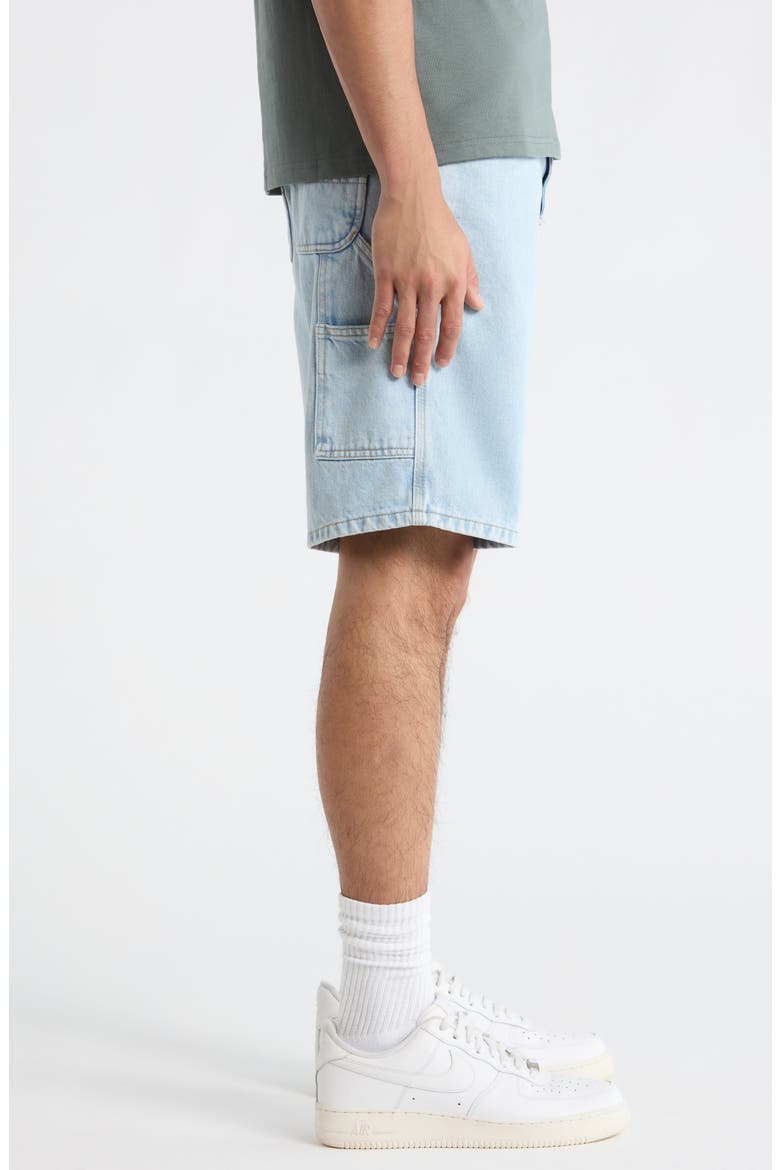 Single Knee Loose Fit Denim Shorts, Alternate, color, BLUE (HEAVY STONE BLEACHED)