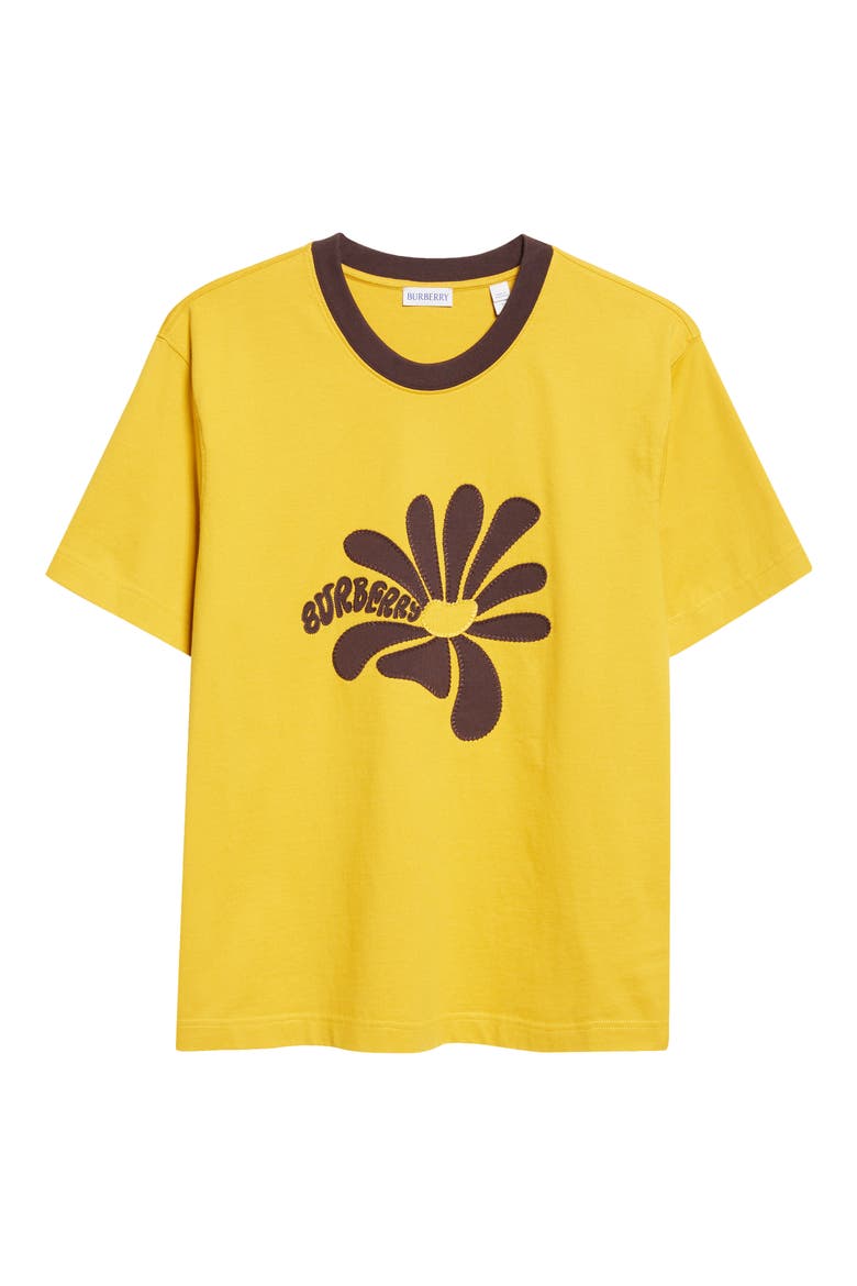 Daisy Appliqué Ringer T-Shirt, Alternate, color, PEAR