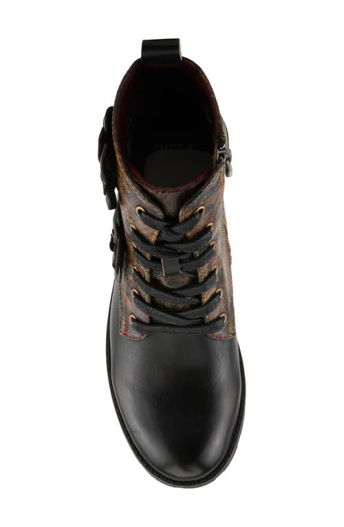 L'artiste By Spring Step Martinela Combat Boot In Multi