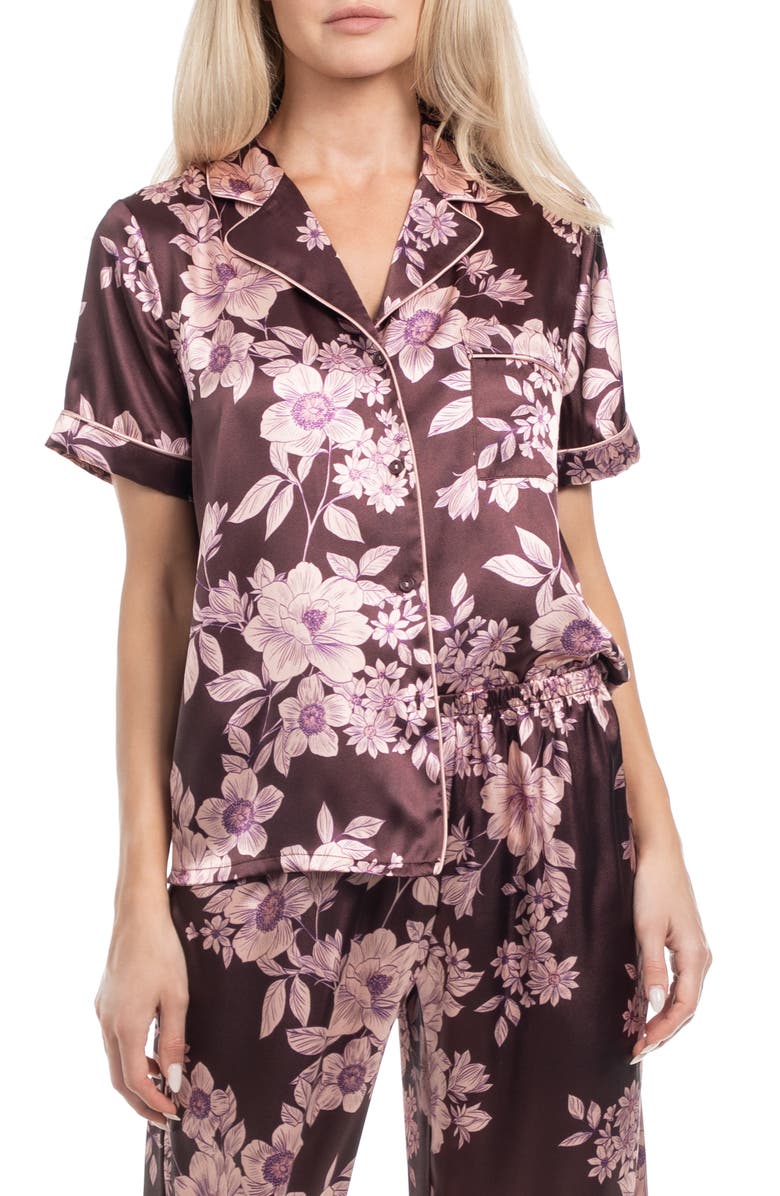 In Bloom by Jonquil Hilaria Crop Long Pajamas, Alternate, color, Chocolate