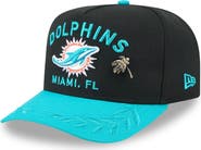 New Era Men's New Era Black/Aqua Miami Dolphins 2025 NFL Draft On Stage A-Frame 59FIFTY Fitted Hat