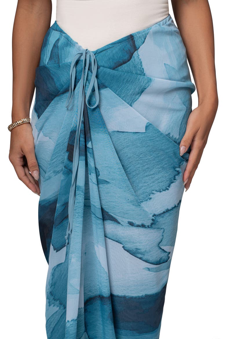 Noelia Printed Maxi Skirt, Alternate, color, BLUE