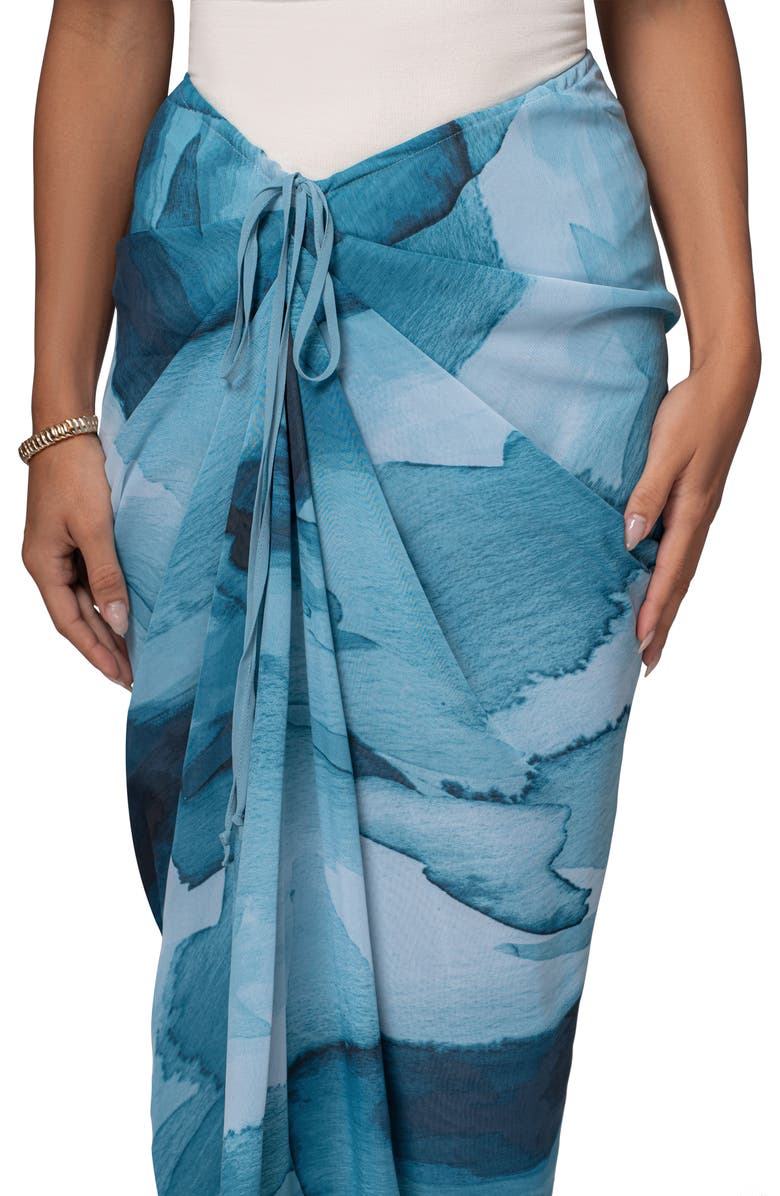 JLUXLABEL Noelia Printed Maxi Skirt, Alternate, color, Blue