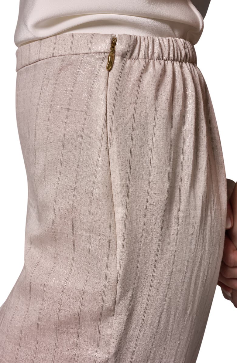 Donna Karan New York Shine Pinstripe Wide Leg Pants, Alternate, color,