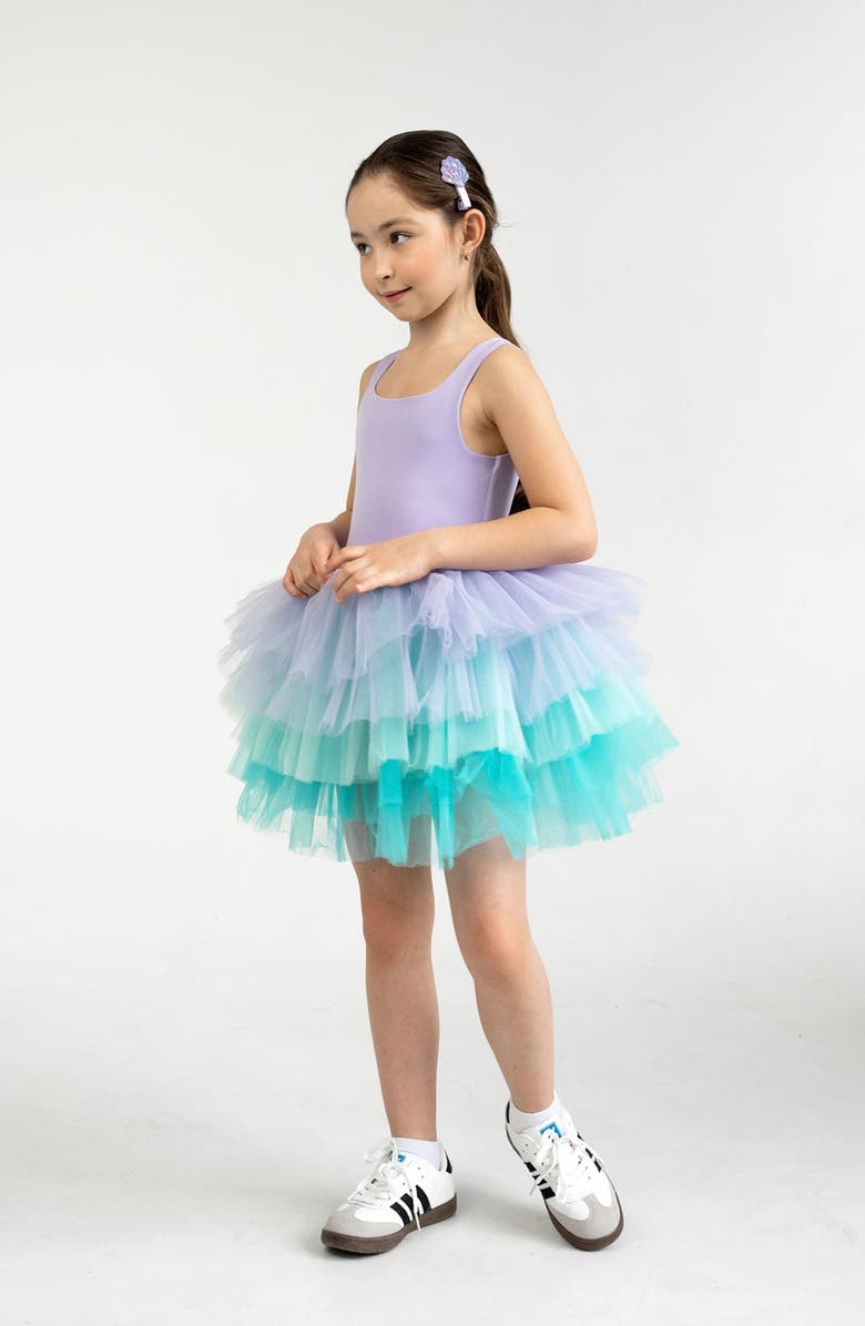 Mini Celebrities Mermaids Sleeveless Fluffy Tutu Dress, Main, color, Lilac Mermaid