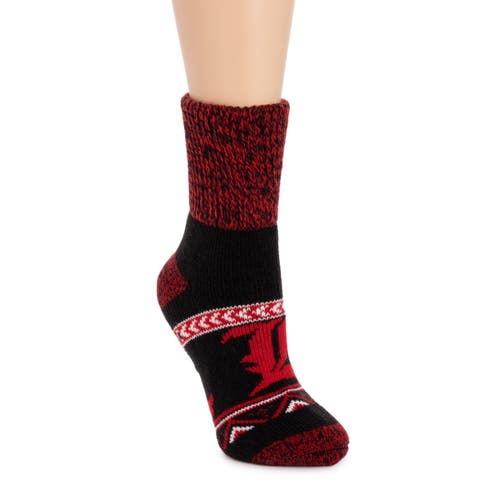 Muk Luks Gameday Unixex Short Heat Retainer Socks In Red