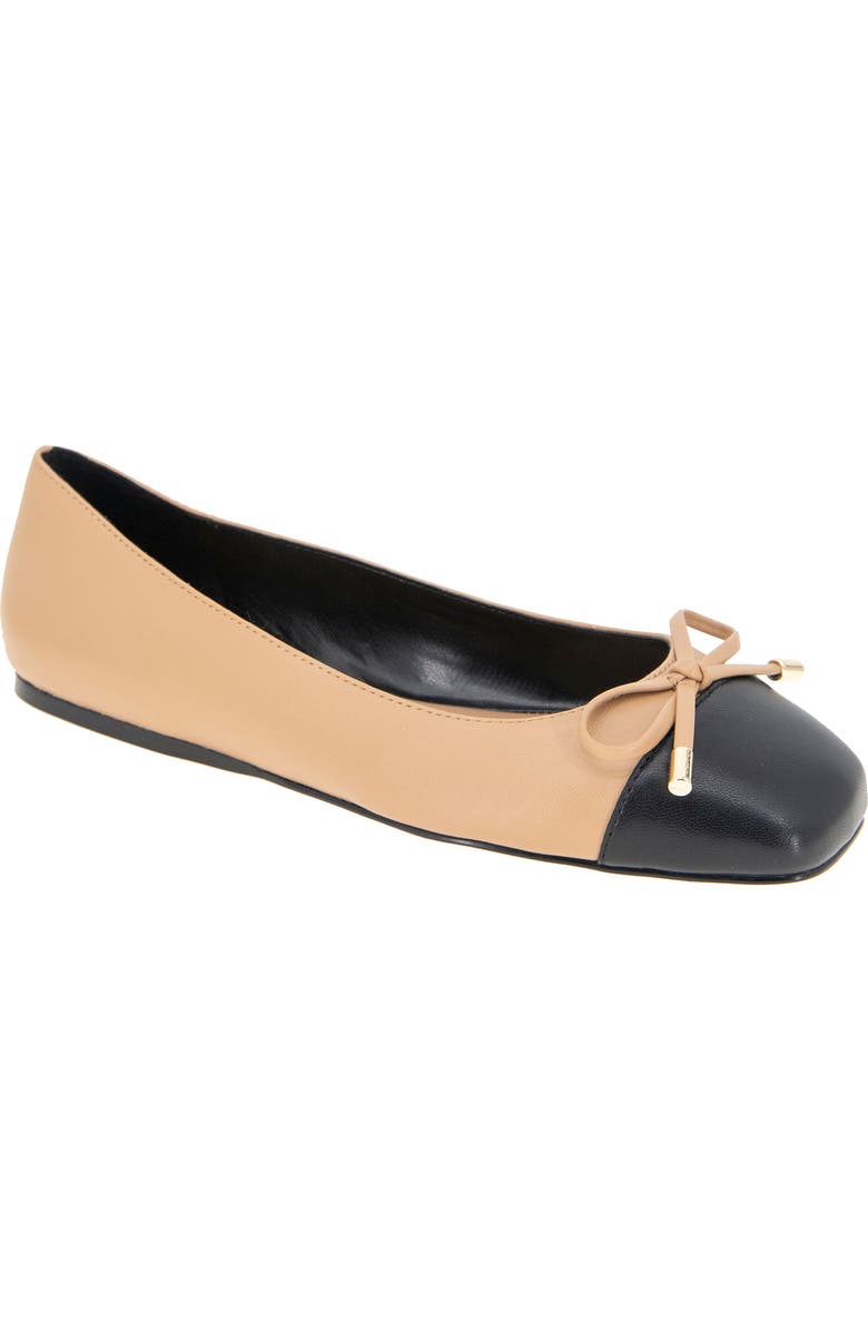 BCBGeneration Hartly Cap Toe Ballet Flat, Main, color, Tan/ Black