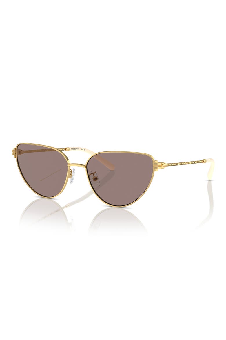 56mm Cat Eye Sunglasses, Alternate, color, GOLD